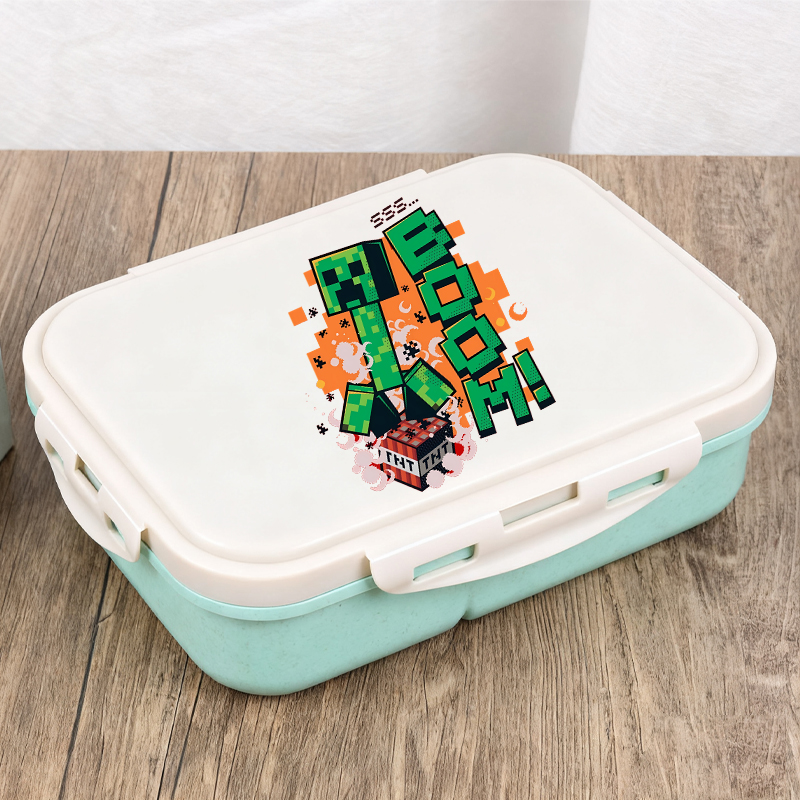 Gaming Console With Minecraft - Game Theme Print Bento Lunch Box