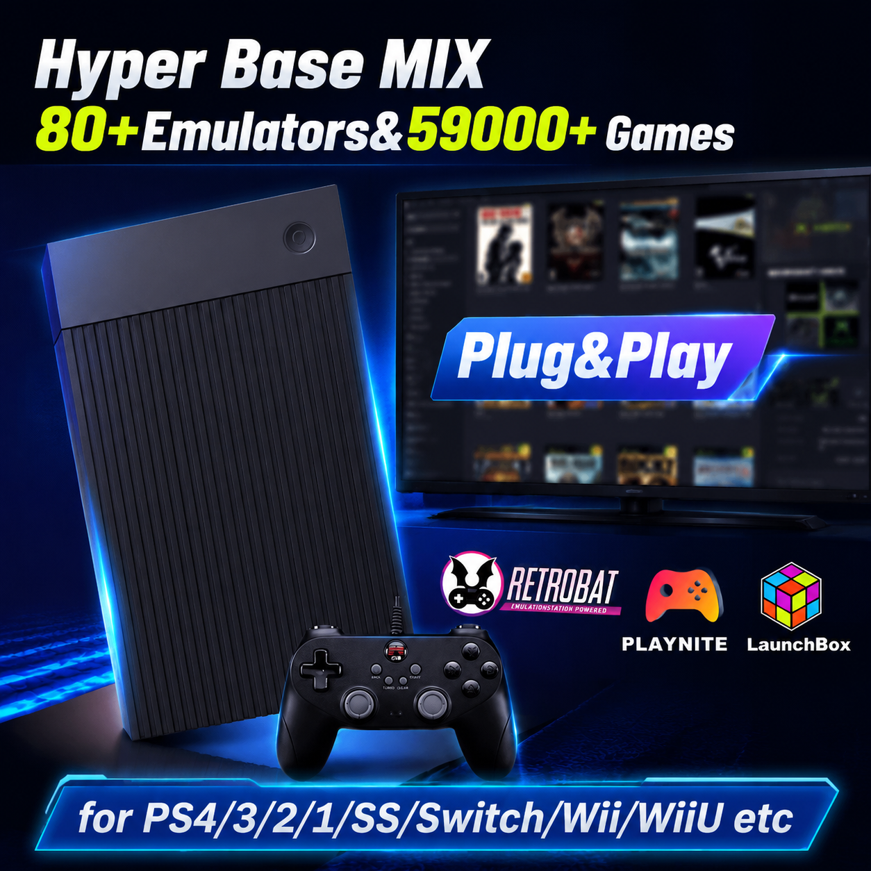 Gaming Console Monitor - Hyper Base MIX 4T Retro HDD